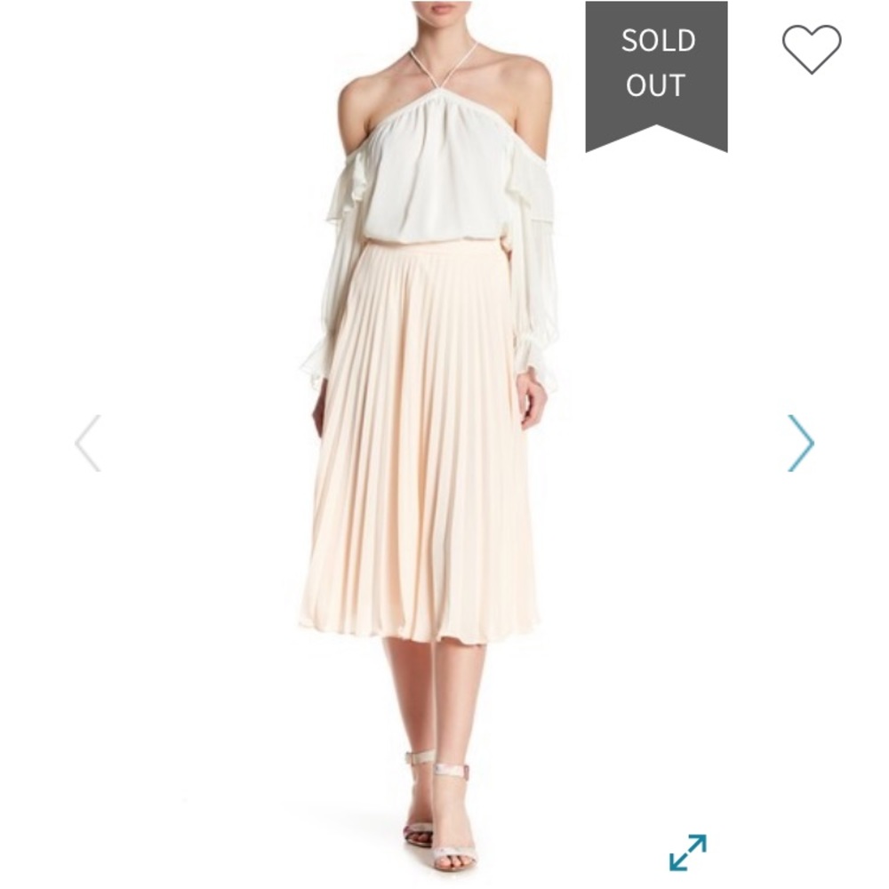 1State • Pleated Midi Skirt in Blush
